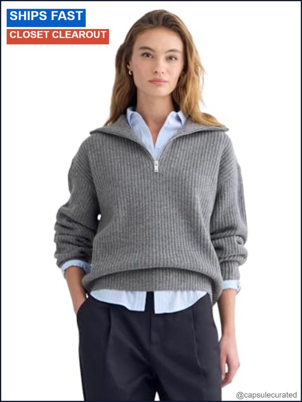 Everlane Half-Zip Sweater in Luxe Merino Wool Pullover